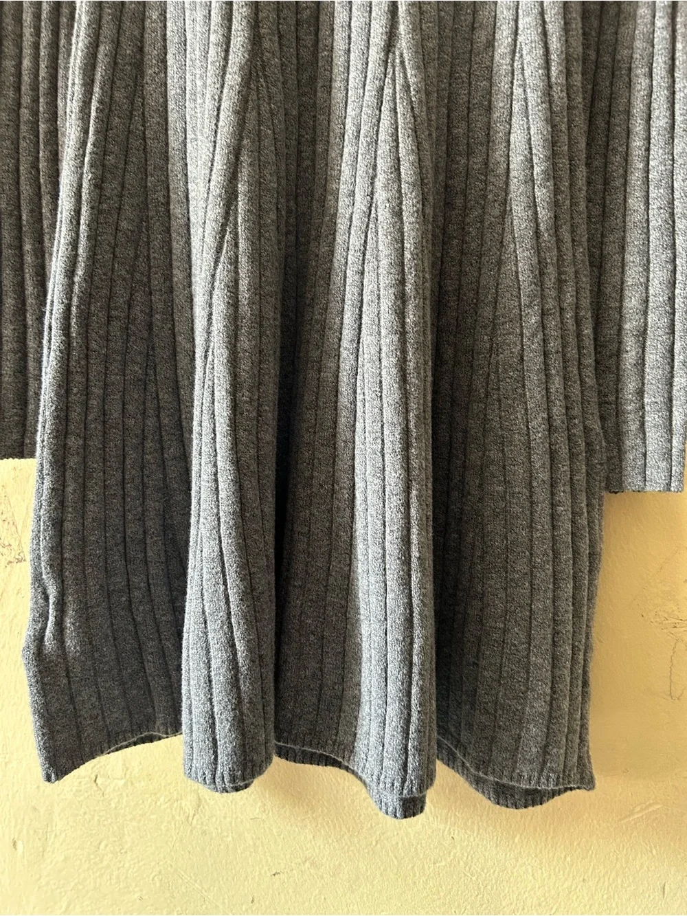 GAP Ribbed Knit Polo Midi Dress Girl Charcoal Gray